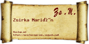 Zsirka Marián névjegykártya